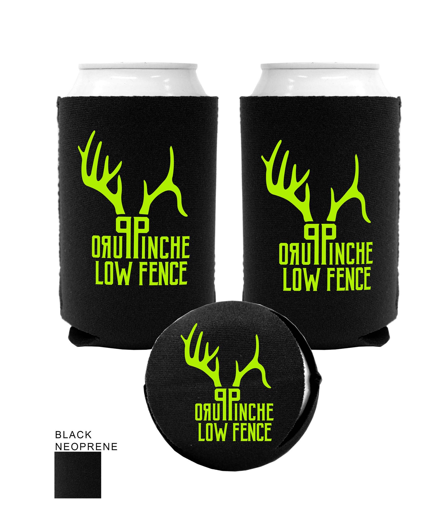 Black Koozie with Lime Green PPLF Logo