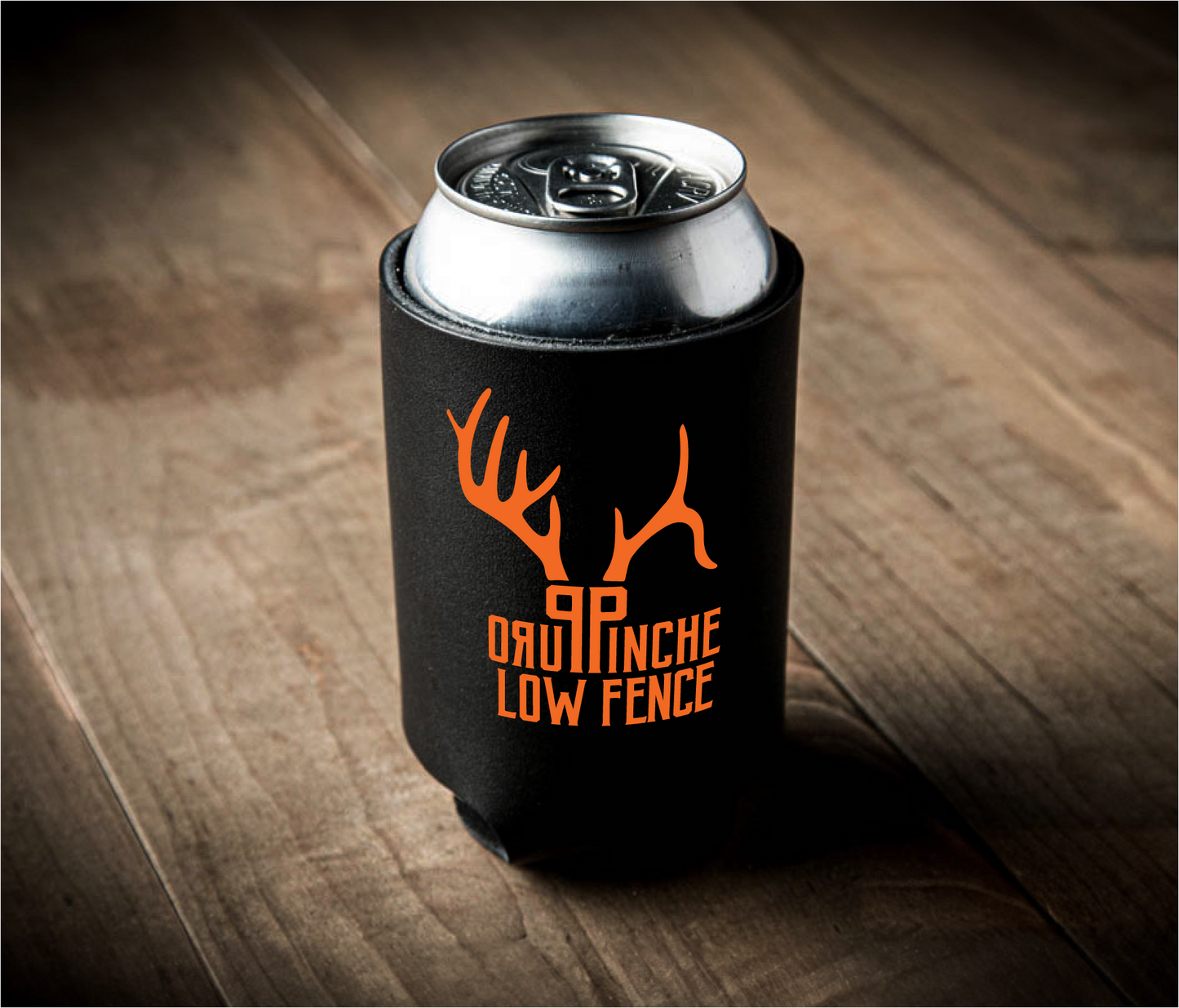 Black Koozie with Blaze Orange PPLF Logo