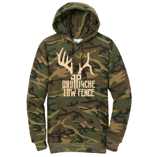 Cream Print on Camo Puro Pinche Low Fence Hunting Hoodie