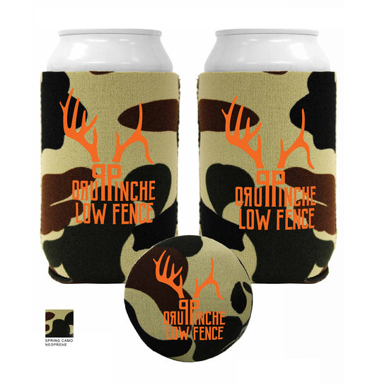 Spring Camo Koozie with Blaze Orange PPLF Logo